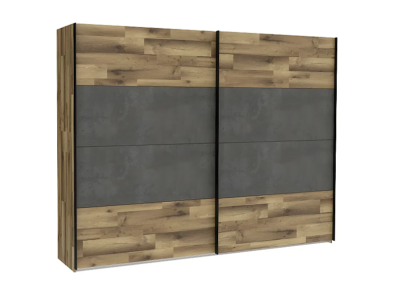 Kleiderschrank Chesmon Lux   (270cm)/Schiebetüren/Braun&Anthrazit