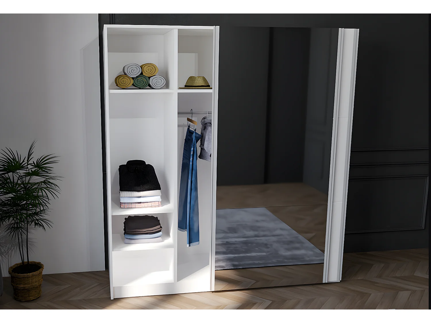 Armadio Matrix Dark (200cm)/Porte scorrevoli/Antracite