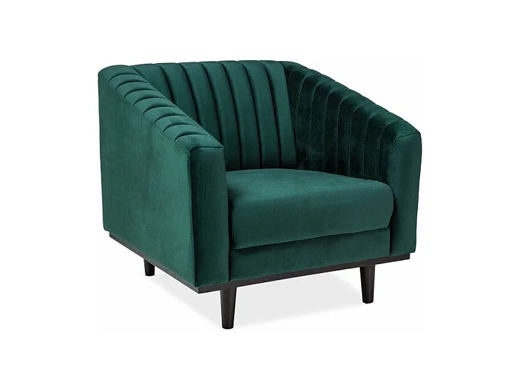 Fauteuil en velours - Asprey - L 83 cm x H 78 cm - Vert royal