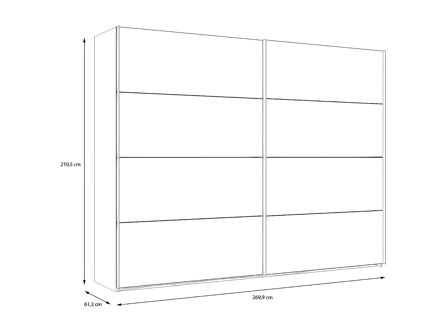 Armadio Chesmon  (270cm)/Porte scorrevoli/Marrone