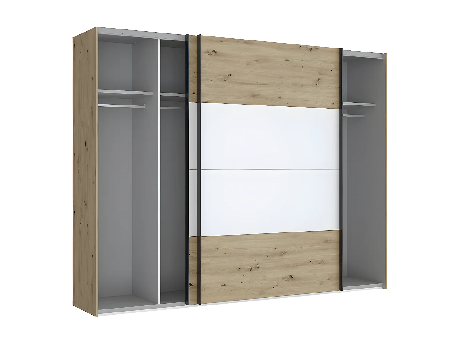 Armadio Chesmon  (270cm)/Porte scorrevoli/Marrone