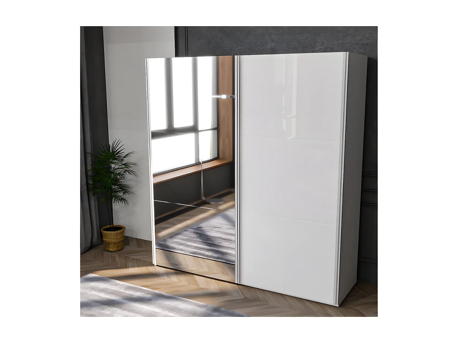 Armadio Classic (270cm)/Porte scorrevoli/Grigio