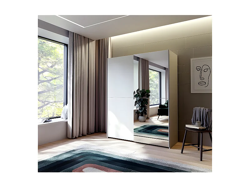 Armadio Orovivo Lux  (150cm)/Porte scorrevoli/Bianco