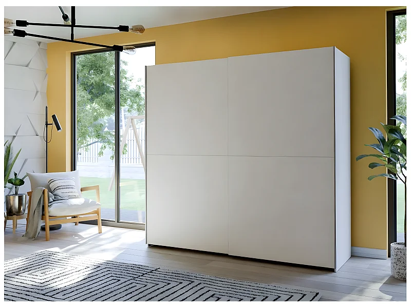 Armadio Orovivo (200cm)/Porte scorrevoli/Bianco