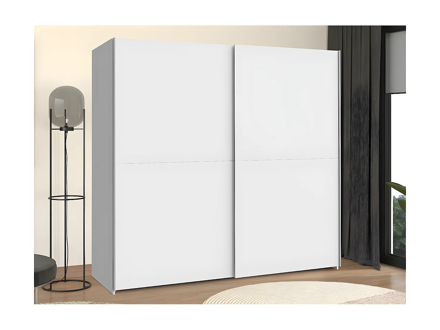 Armadio Orovivo (200cm)/Porte scorrevoli/Bianco