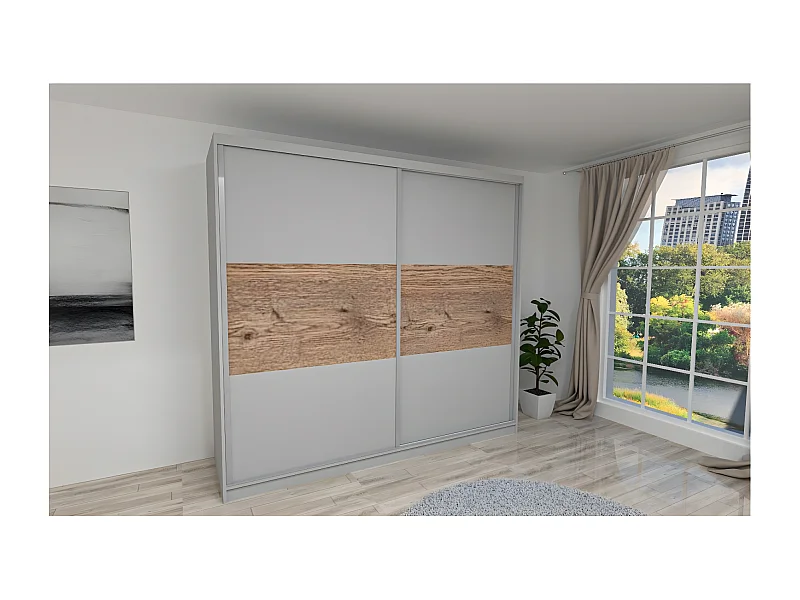 Armadio Classic (240cm)/Porte scorrevoli/Grigio