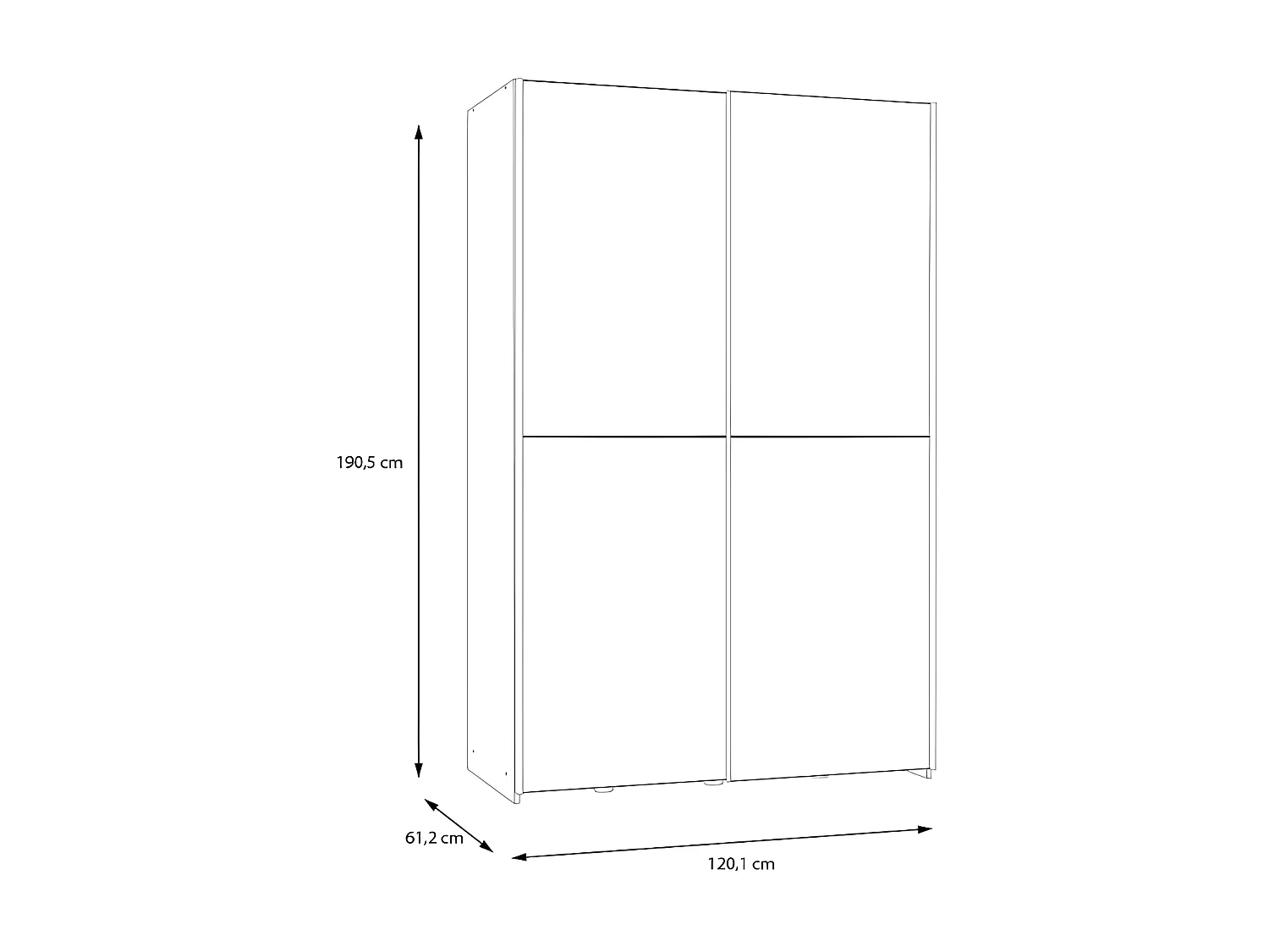 Penderie Orovivo (120cm)/Portes coulissantes/Sonoma&Blanc