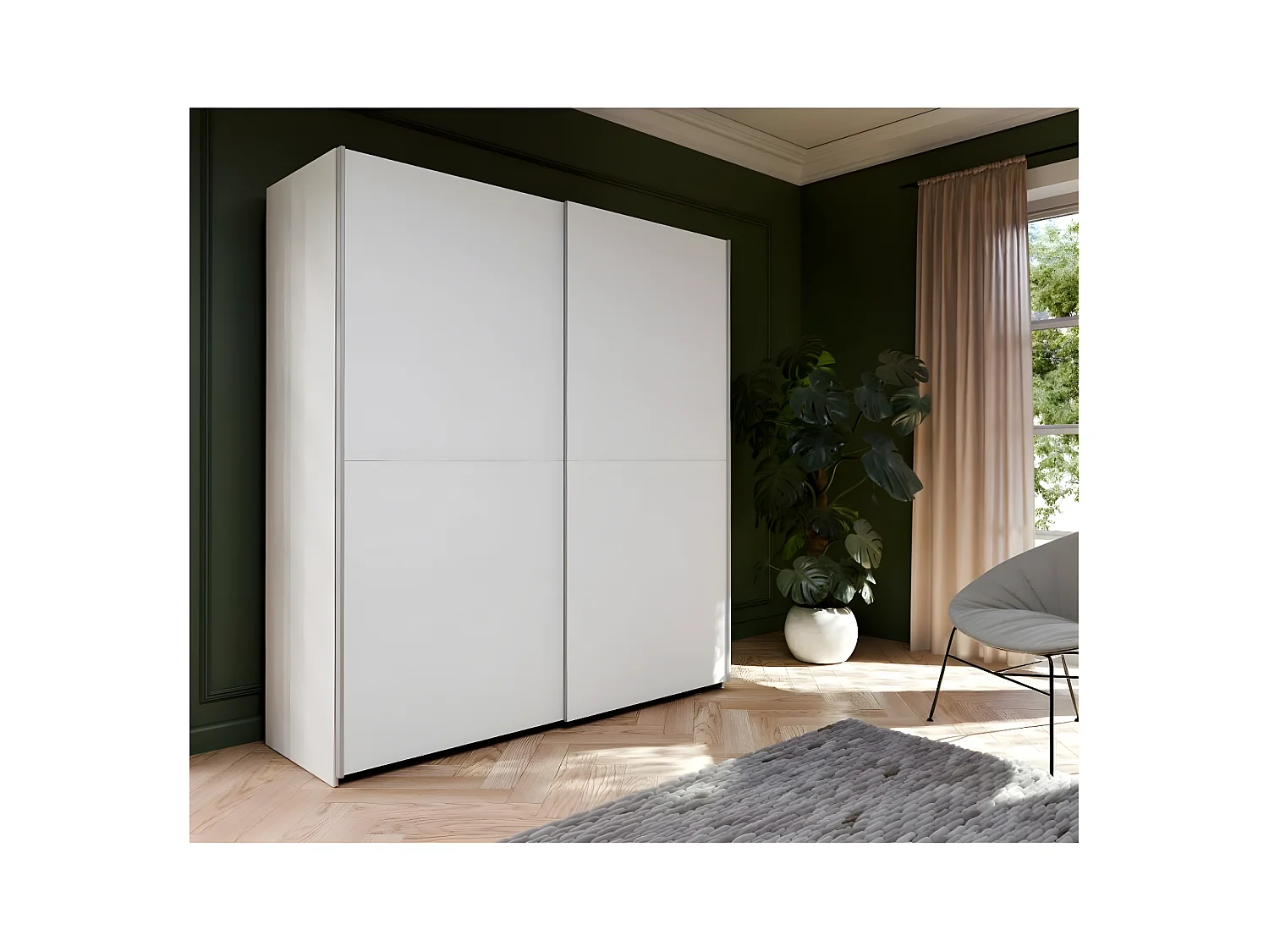 Armadio Orovivo (170cm)/Porte scorrevoli/Bianco