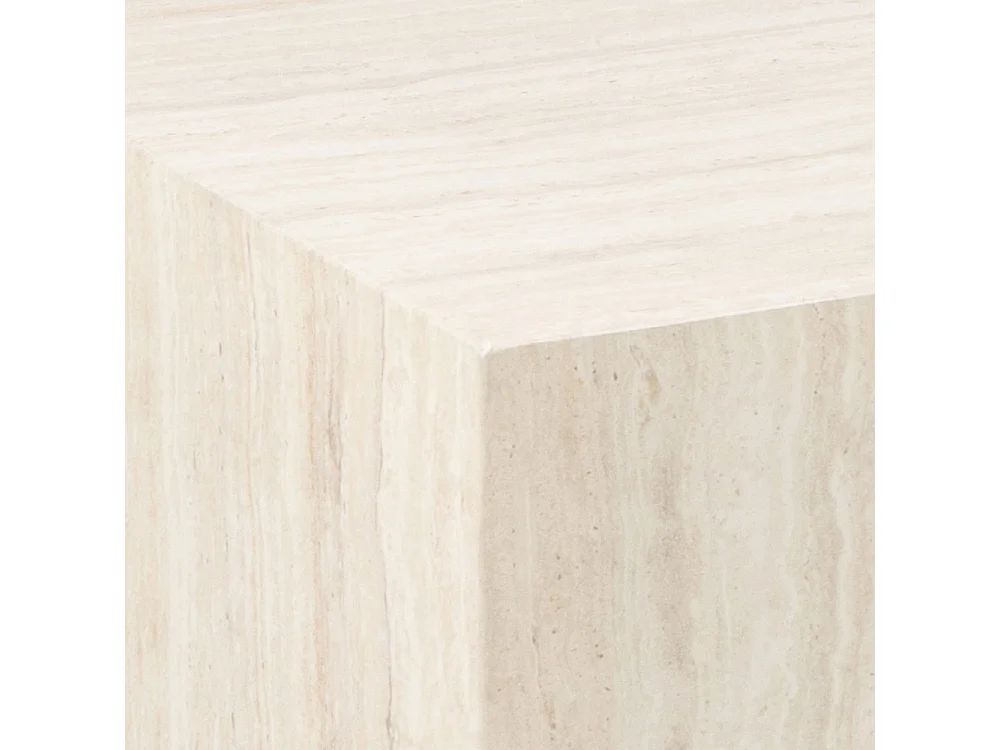 Papilio - Lot de 2 tables basses carrées effet travertin - Beige