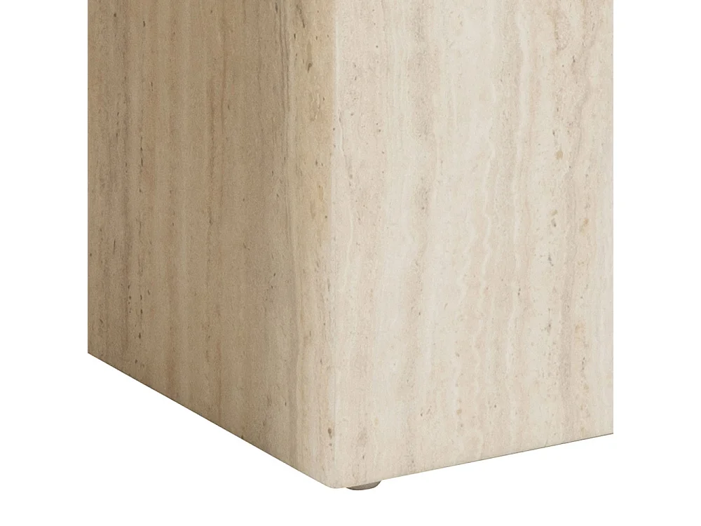 Papilio - Lot de 2 tables basses carrées effet travertin - Beige