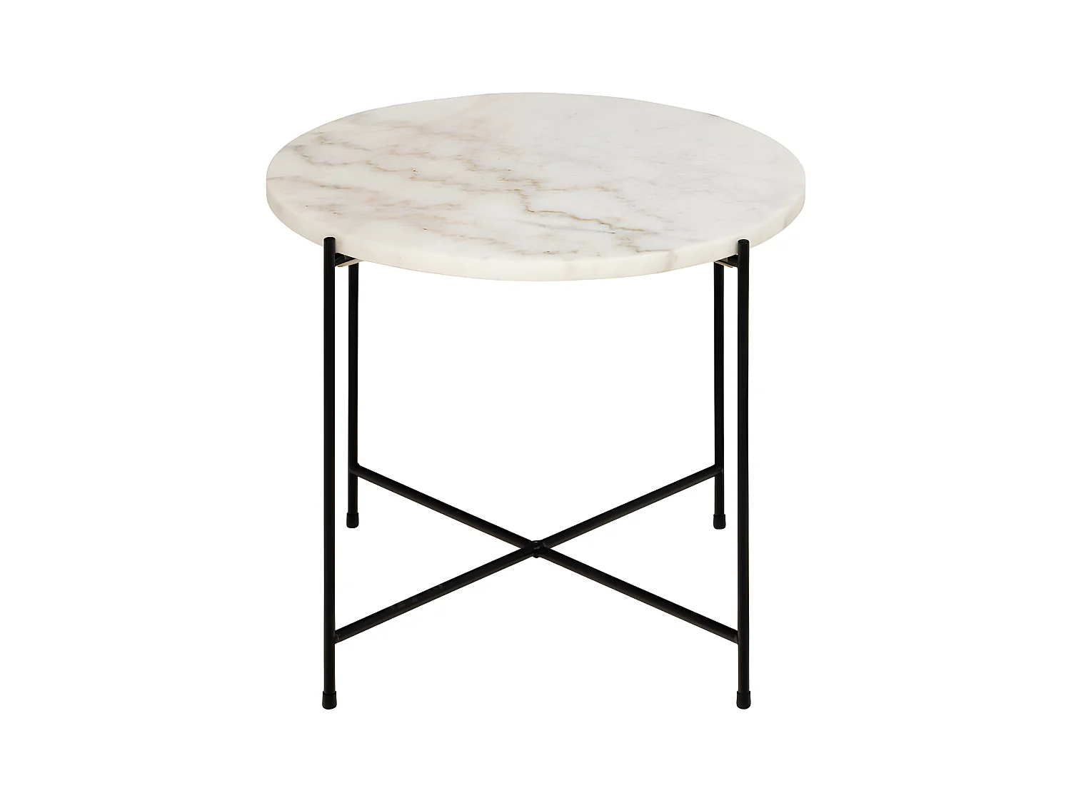 Tangara - Table d'appoint ronde en marbre ø52cm - Marbre blanc
