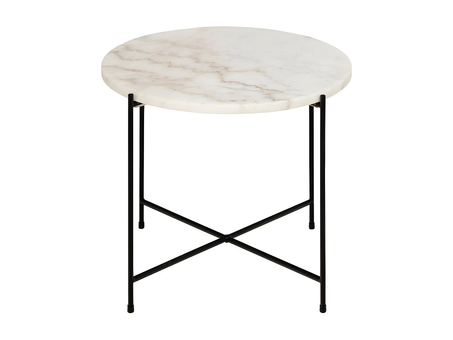Tangara - Table d'appoint ronde en marbre ø52cm - Marbre blanc
