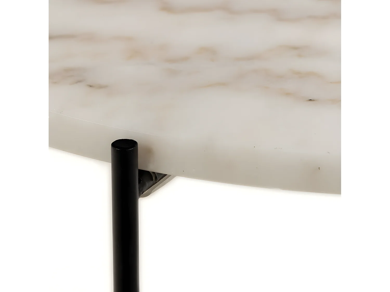 Tangara - Table d'appoint ronde en marbre ø52cm - Marbre blanc