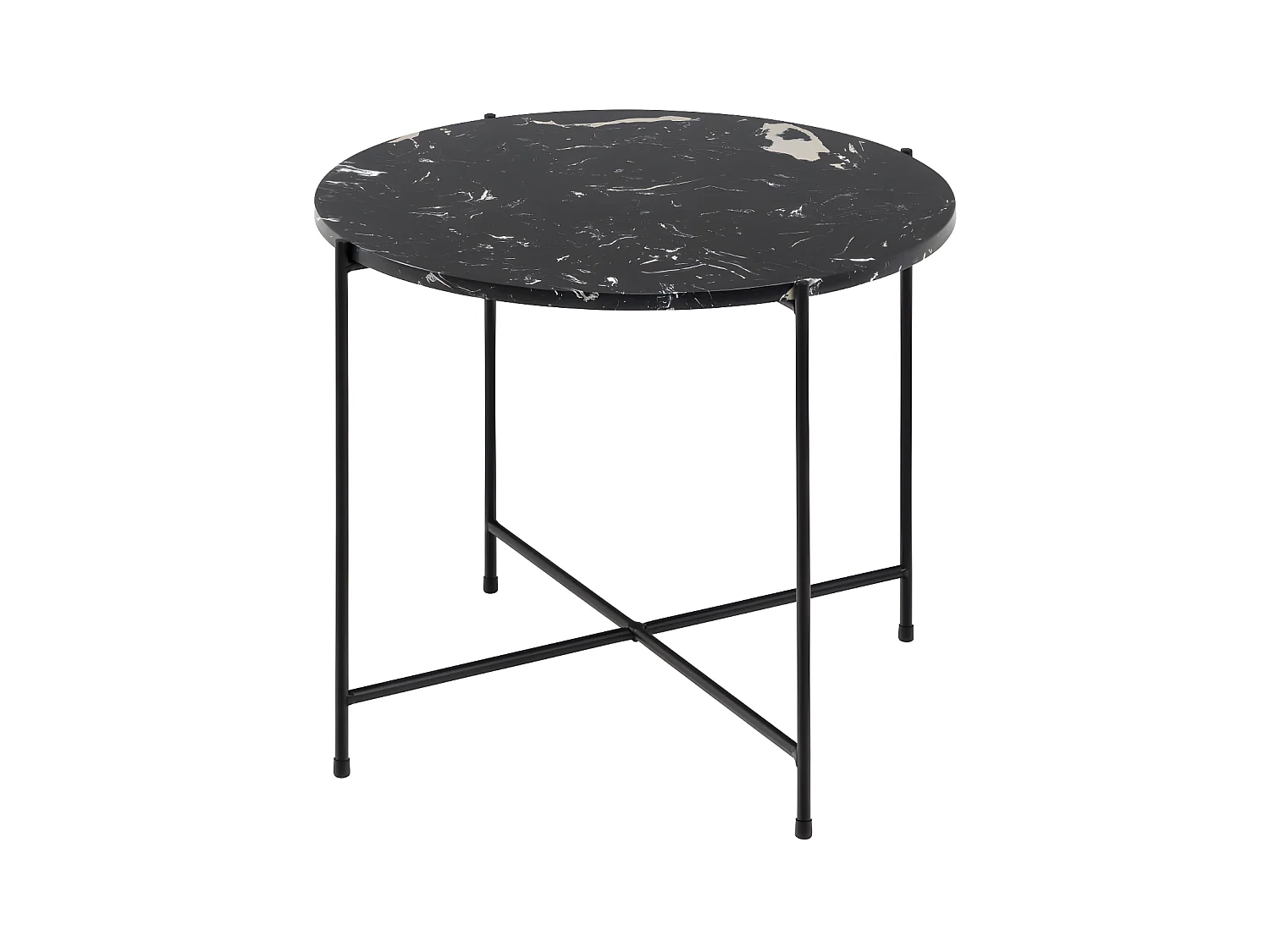 Tangara - Table d'appoint ronde en marbre ø52cm - Noir