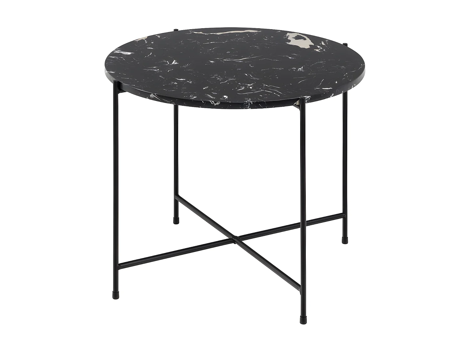 Tangara - Table d'appoint ronde en marbre ø52cm - Noir