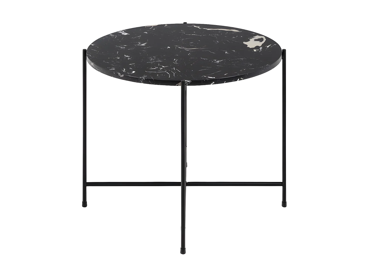 Tangara - Table d'appoint ronde en marbre ø52cm - Noir