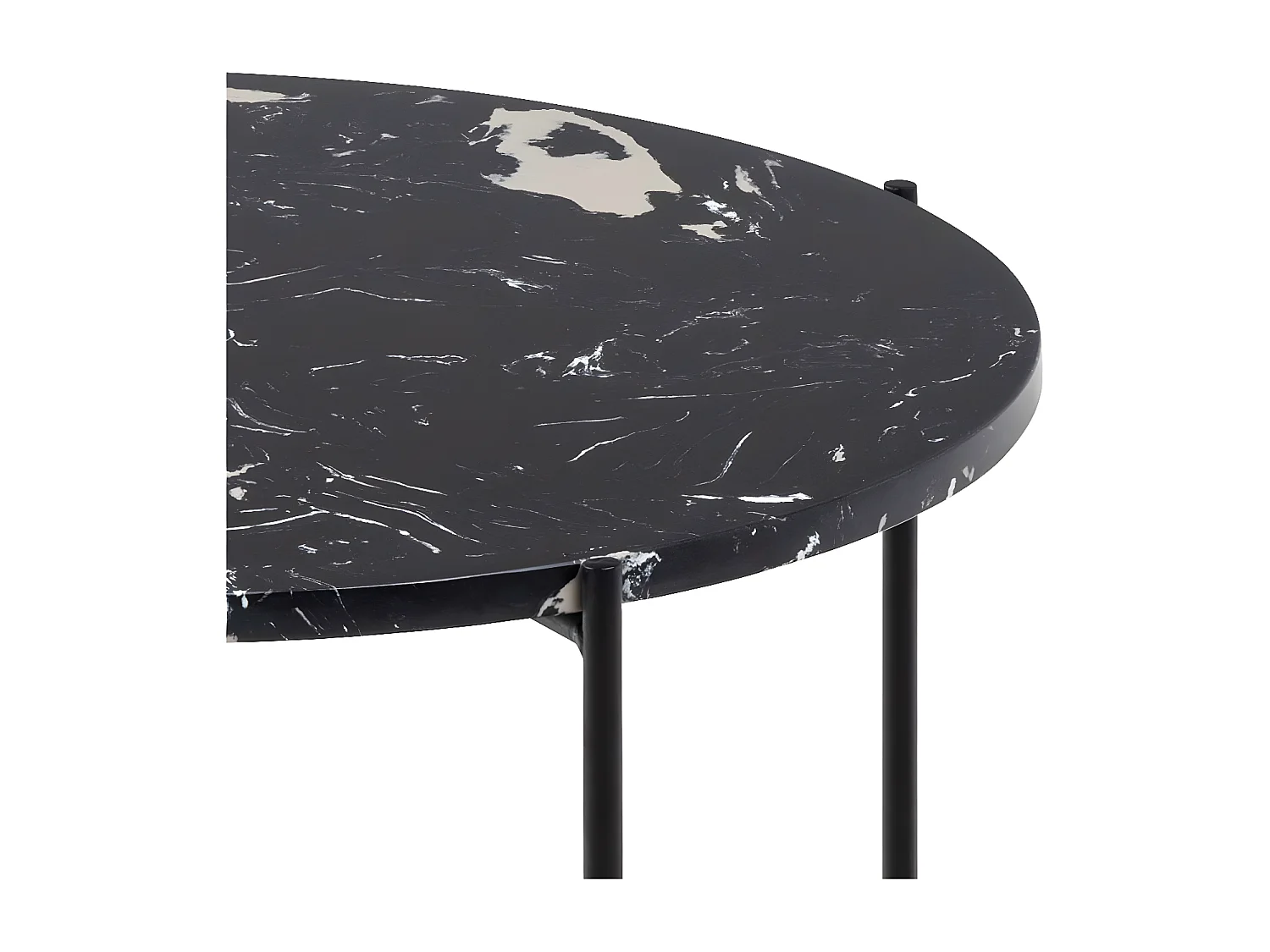 Tangara - Table d'appoint ronde en marbre ø52cm - Noir