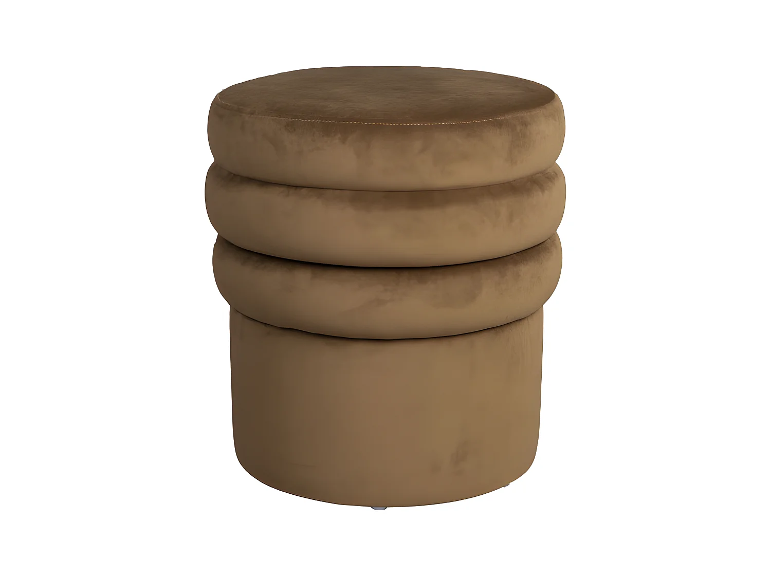 Aditi - Tabouret rond en velours ø40cm - Marron