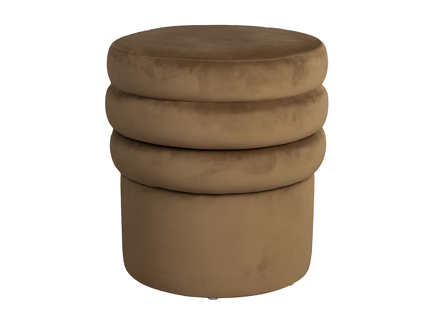 Aditi - Tabouret rond en velours ø40cm - Marron