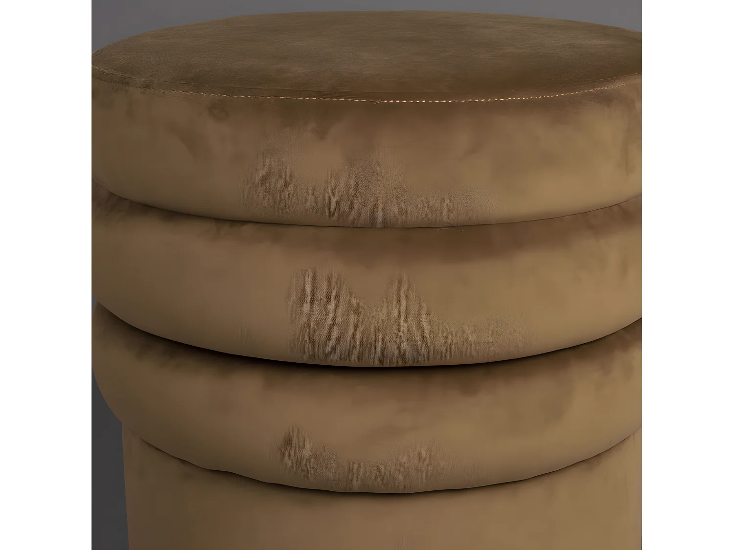 Aditi - Tabouret rond en velours ø40cm - Marron