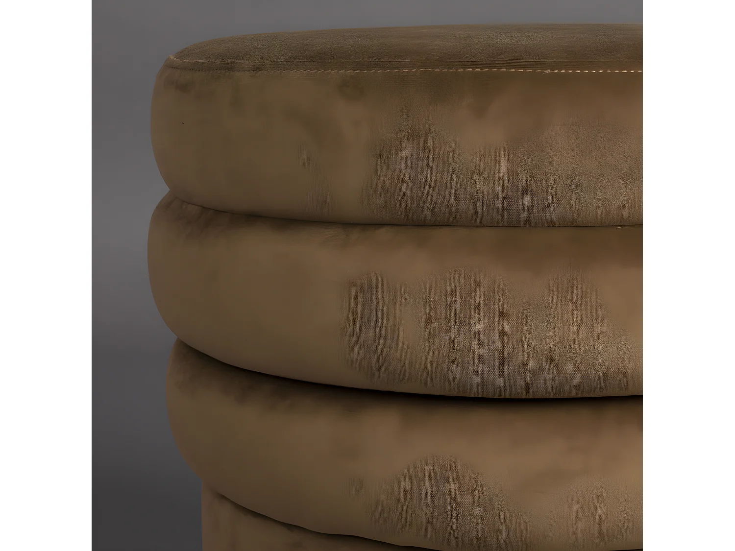 Aditi - Tabouret rond en velours ø40cm - Marron