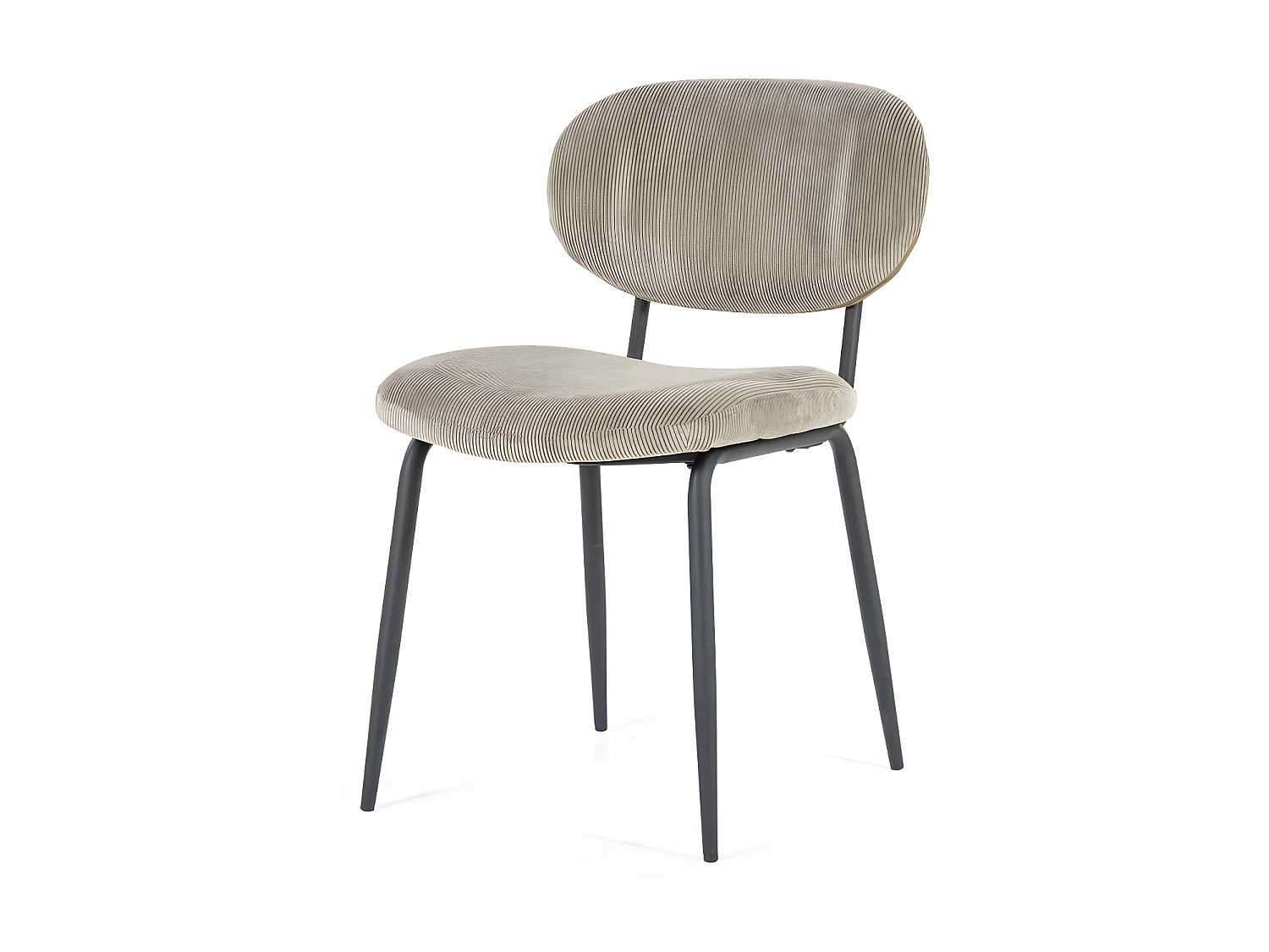 Cosmo - Lot de 2 chaises en velours côtelé et métal - Taupe