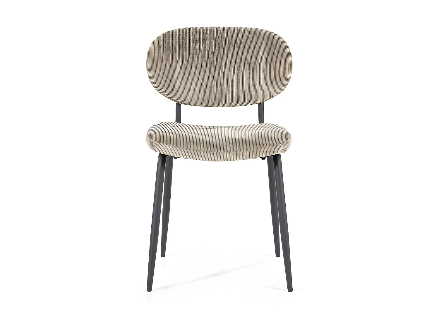 Cosmo - Lot de 2 chaises en velours côtelé et métal - Taupe