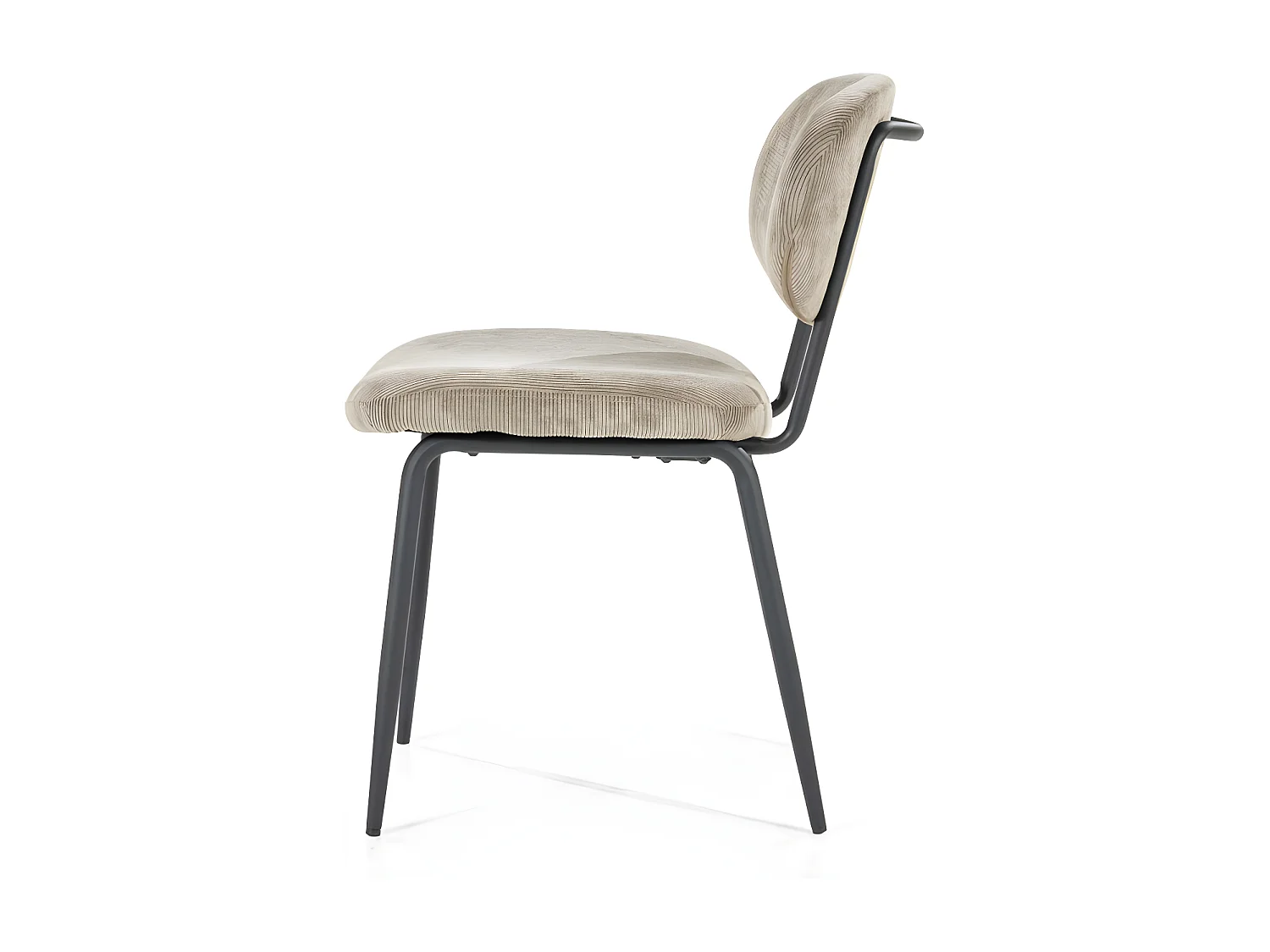 Cosmo - Lot de 2 chaises en velours côtelé et métal - Taupe