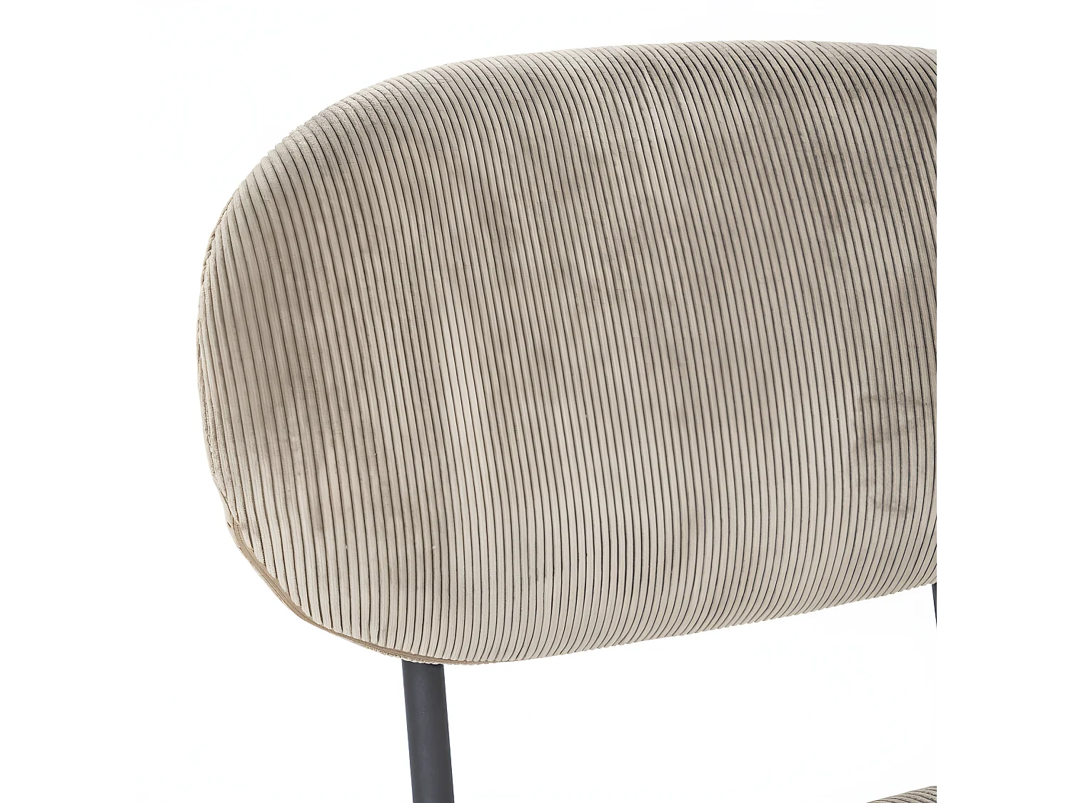 Cosmo - Lot de 2 chaises en velours côtelé et métal - Taupe