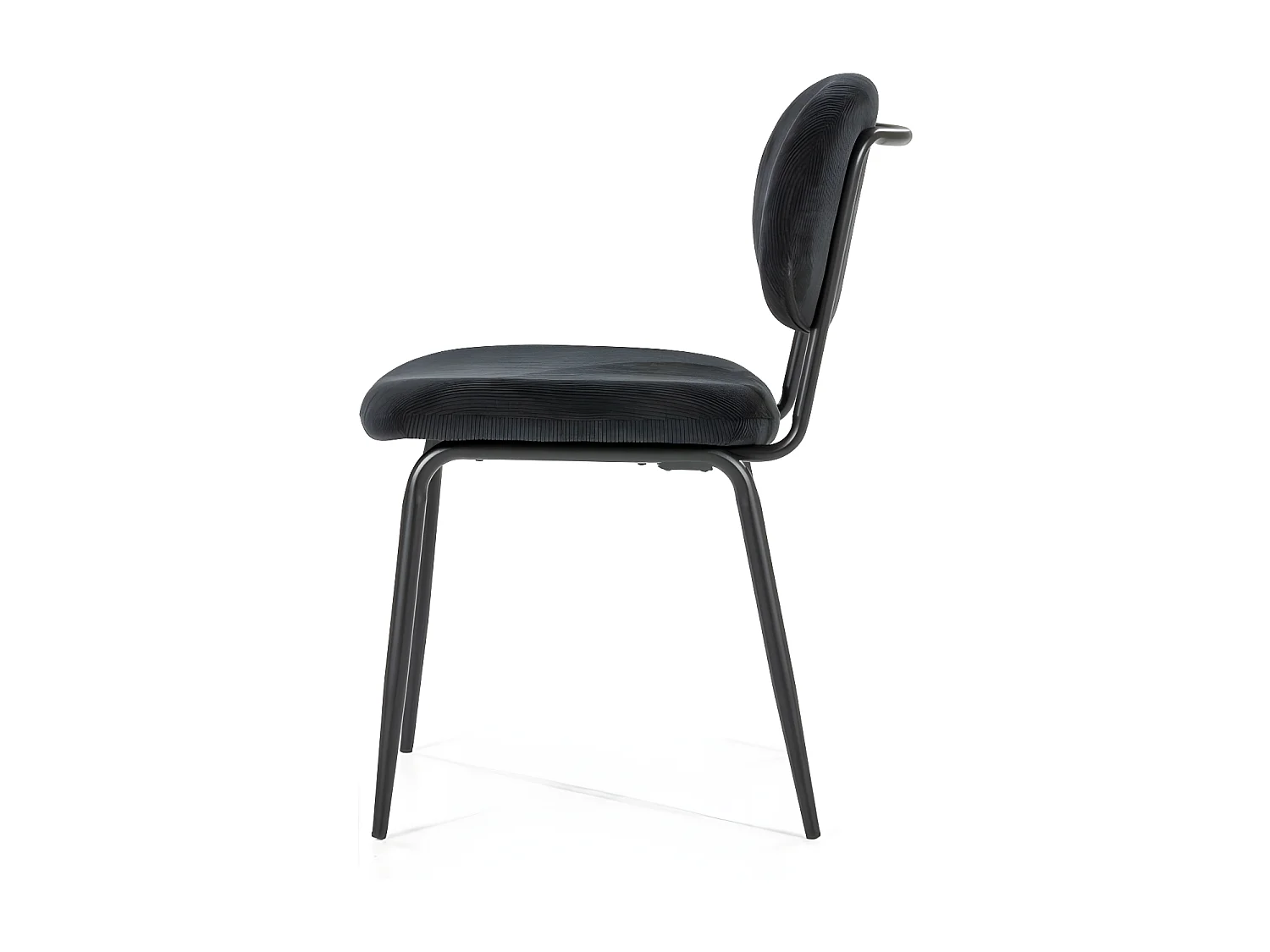 Cosmo - Lot de 2 chaises en velours côtelé et métal - Noir
