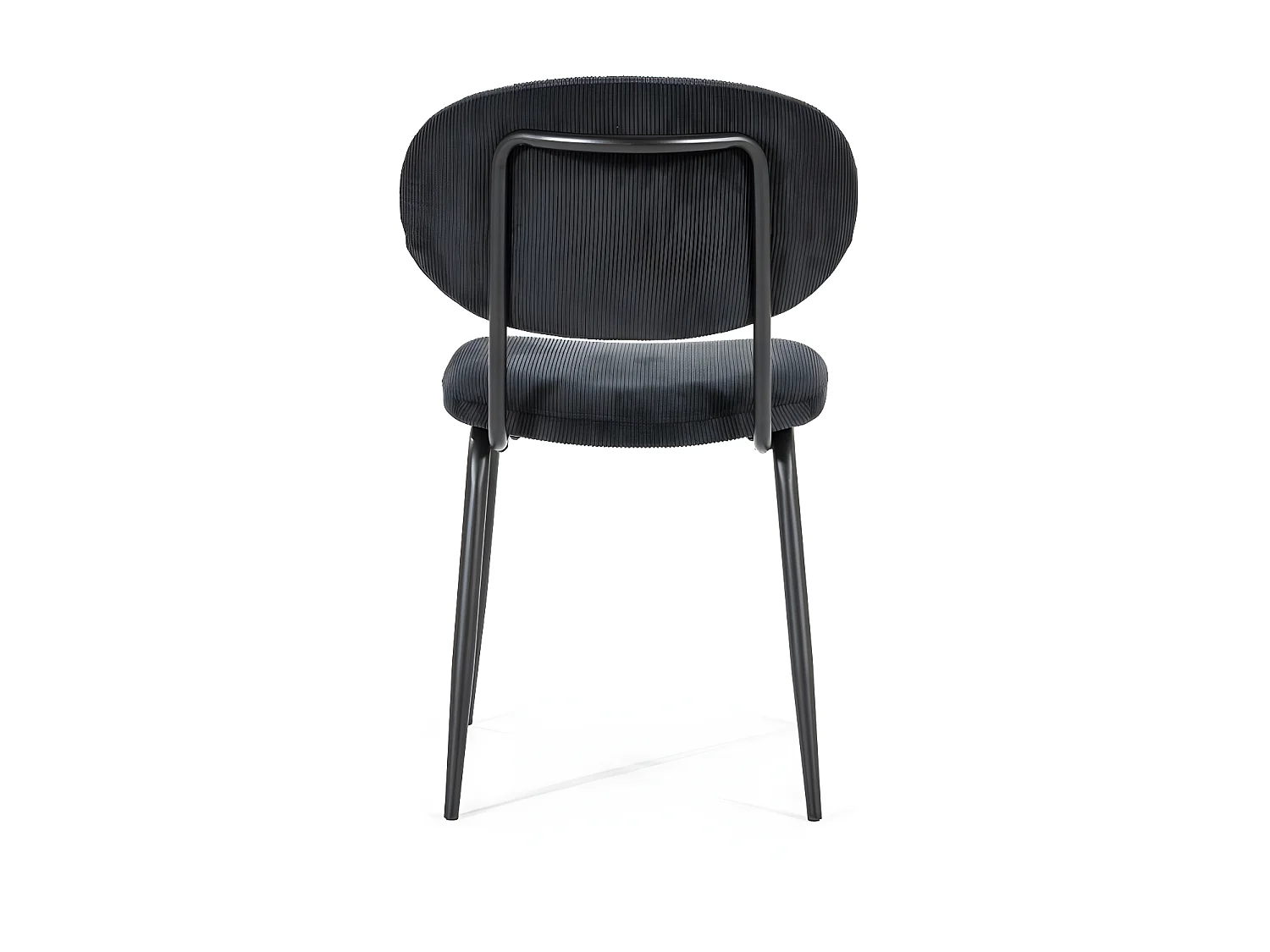 Cosmo - Lot de 2 chaises en velours côtelé et métal - Noir