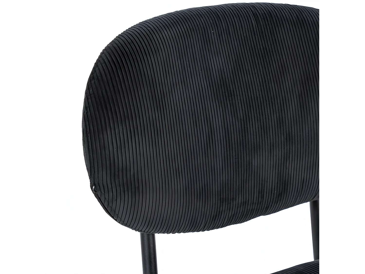 Cosmo - Lot de 2 chaises en velours côtelé et métal - Noir