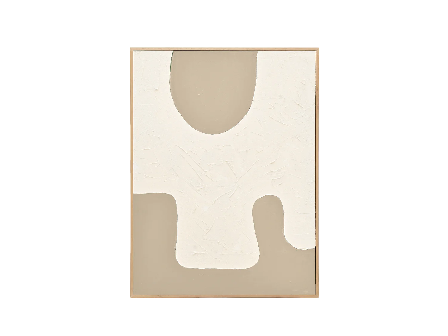 Quadro decorativo di cotone fatto a mano con cornice marrone scuro 100x150cm - VARO - DECOWOOD