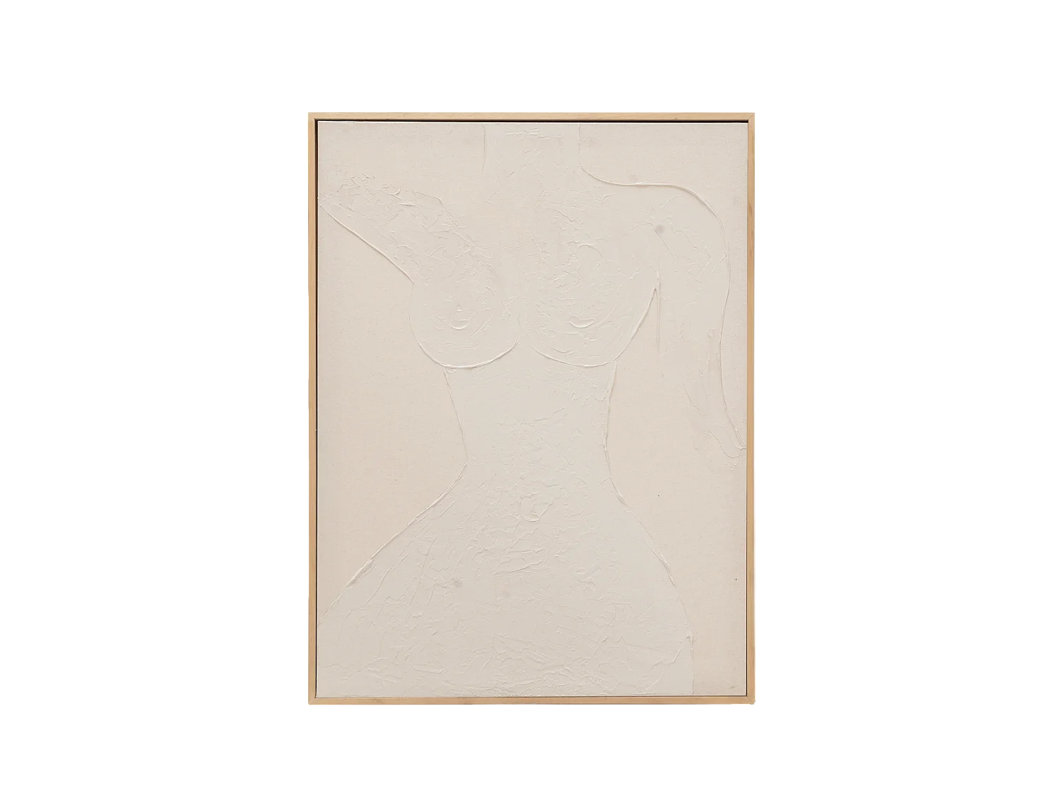 Quadro decorativo di cotone fatto a mano con cornice marrone chiaro 100x150cm - GALA - DECOWOOD