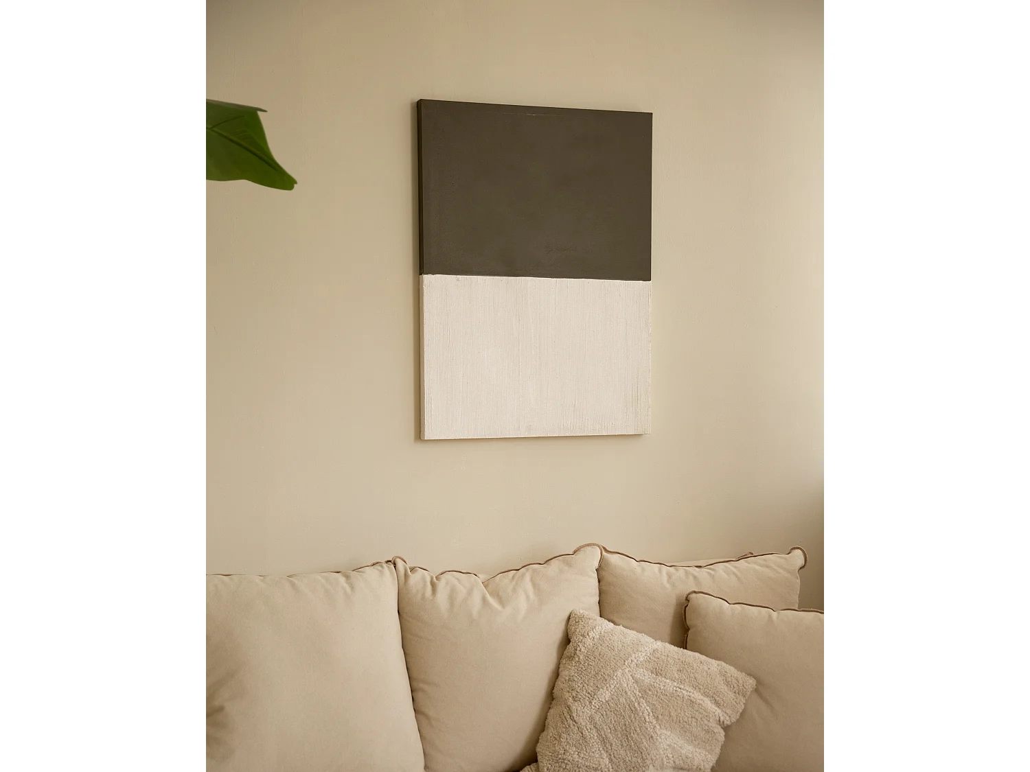 Cuadro decorativo sobre lienzo de algodón con marco de madera marrón oscuro pintado artesanalmente con pintura al oleo de 100x150cm - MARINA - DECOWOOD