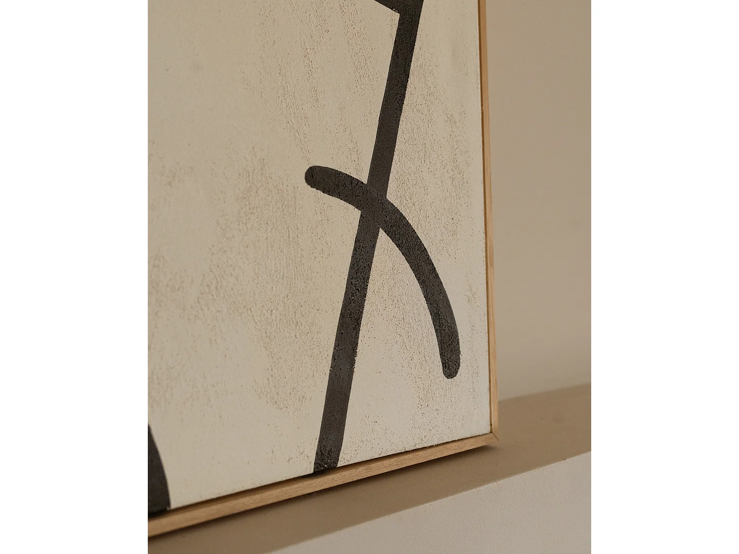 Quadro decorativo di cotone fatto a mano con cornice marrone chiaro 60x80cm - VIRGINIA - DECOWOOD