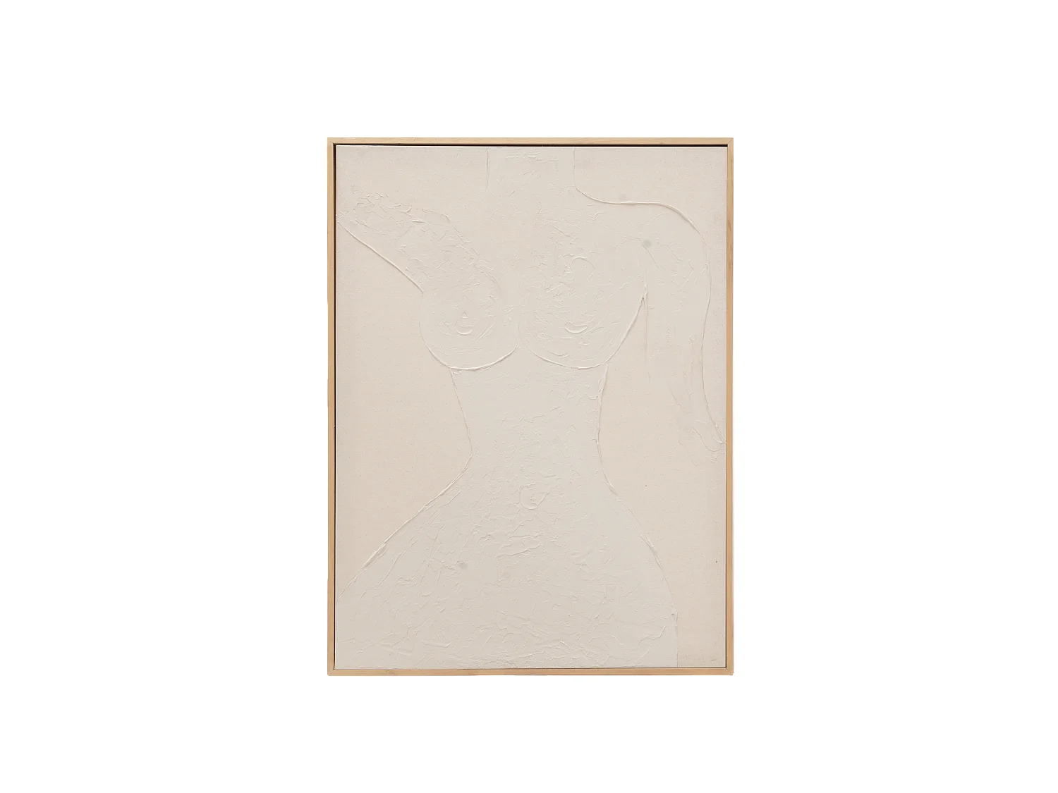 Peinture à l'huile décorative faite à la main cadre blanc 60x80cm - LEO - DECOWOOD