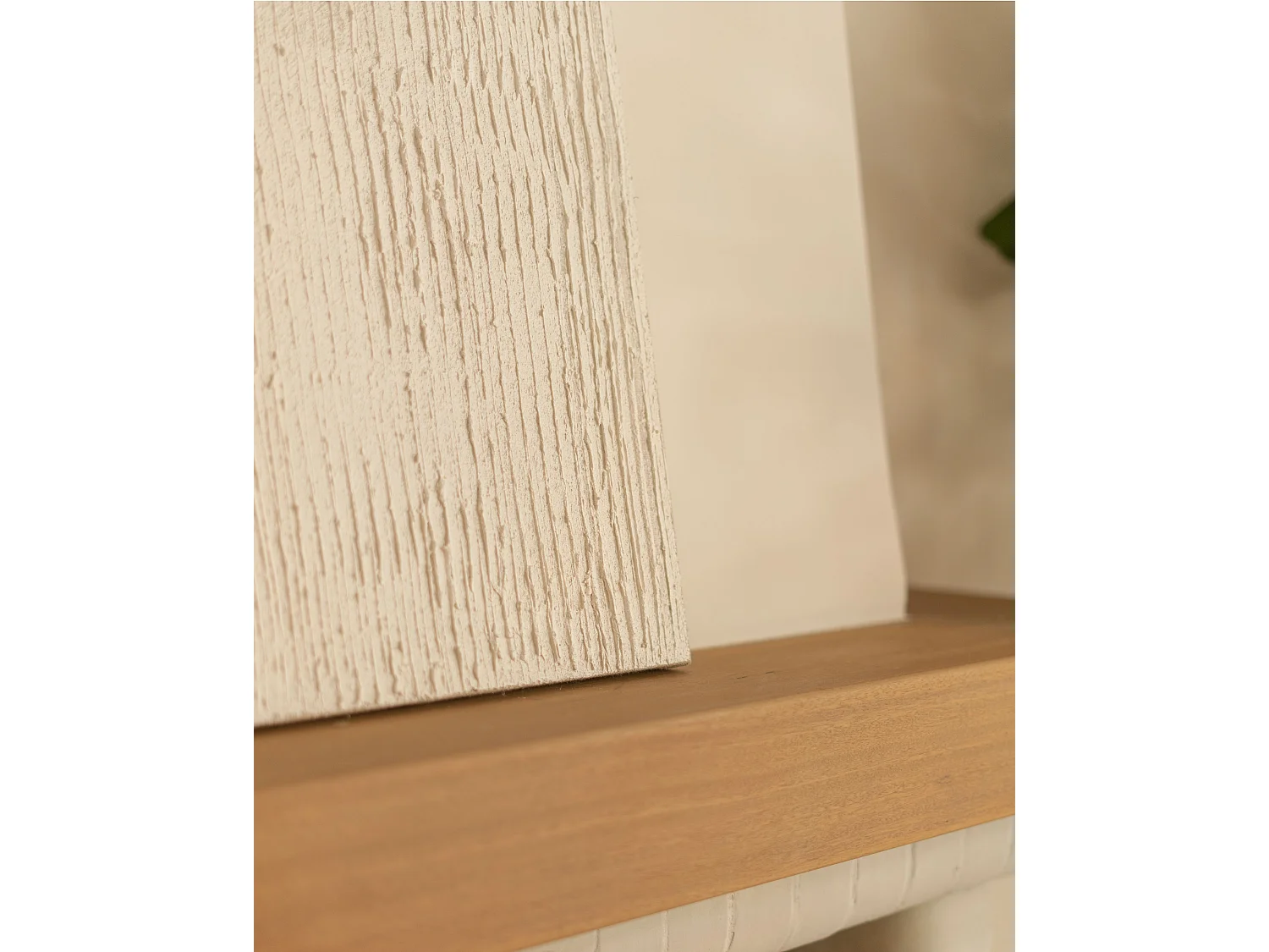 Quadro decorativo di lino fatto a mano con cornice marrone chiaro 100x150cm - MARLENE - DECOWOOD