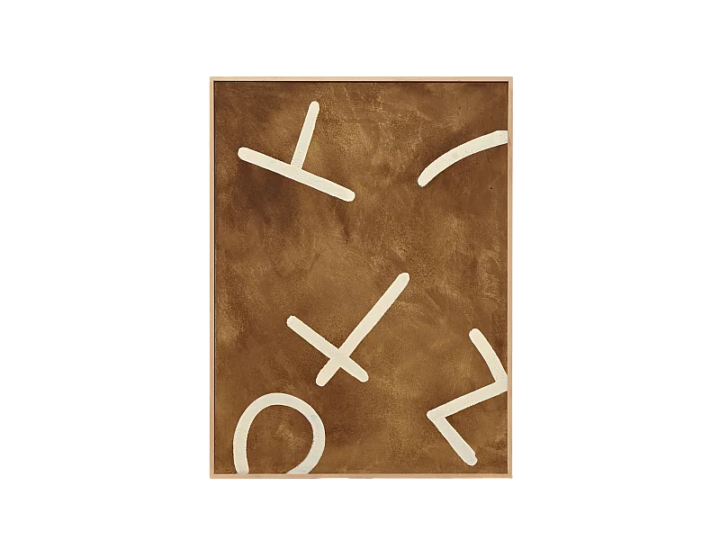 Quadro decorativo di cotone fatto a mano con cornice nera 80x100cm - SILVANA - DECOWOOD