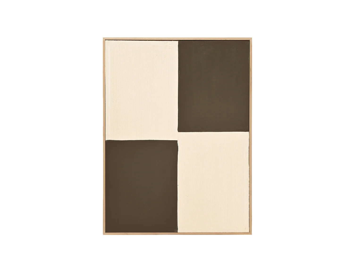 Quadro decorativo di cotone fatto a mano con cornice marrone chiaro 80x100cm - PRISMA - DECOWOOD