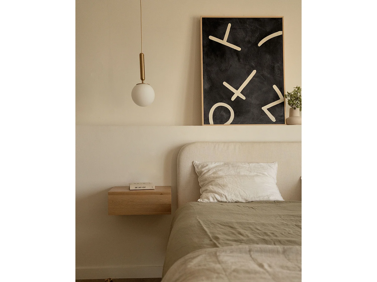 Quadro decorativo di cotone fatto a mano con cornice bianca 60x80cm - SILVANA - DECOWOOD