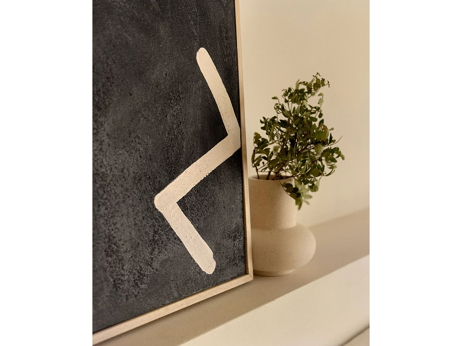 Peinture à l'huile décorative faite à la main cadre blanc 60x80cm - SILVANA - DECOWOOD