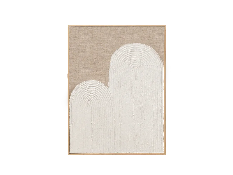 Quadro decorativo di lino fatto a mano con cornice nera 100x150cm - MARLENE - DECOWOOD