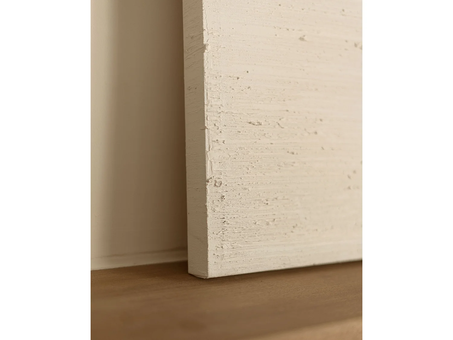 Cuadro decorativo sobre lienzo de algodón con marco de madera marrón oscuro pintado artesanalmente con pintura al oleo de 80x100cm - BRISA - DECOWOOD