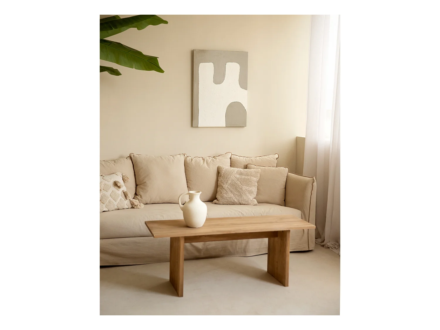 Quadro decorativo di cotone fatto a mano con cornice nera 80x100cm - KIKA - DECOWOOD