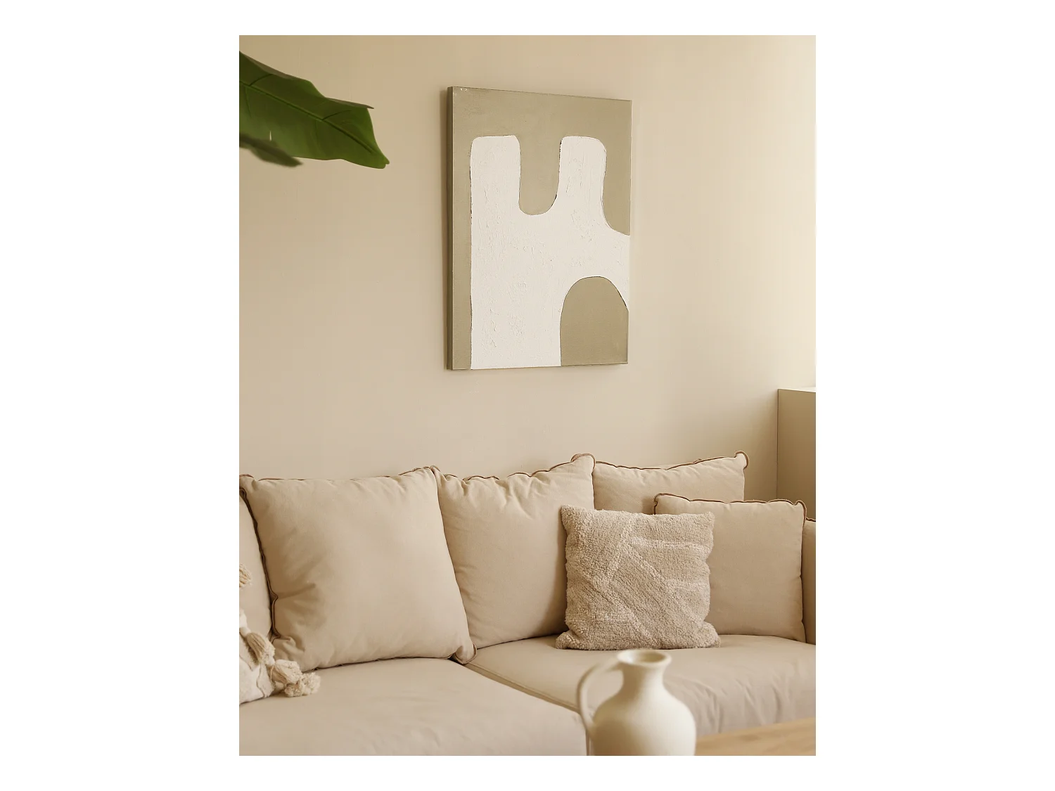 Quadro decorativo di cotone fatto a mano con cornice nera 80x100cm - KIKA - DECOWOOD
