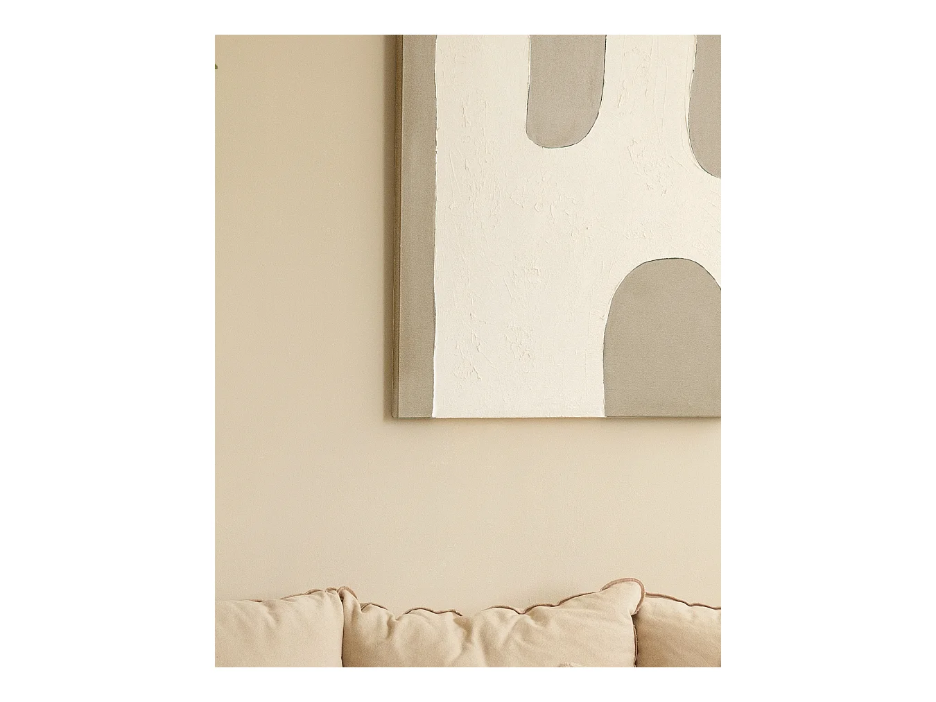 Quadro decorativo di cotone fatto a mano con cornice nera 80x100cm - KIKA - DECOWOOD