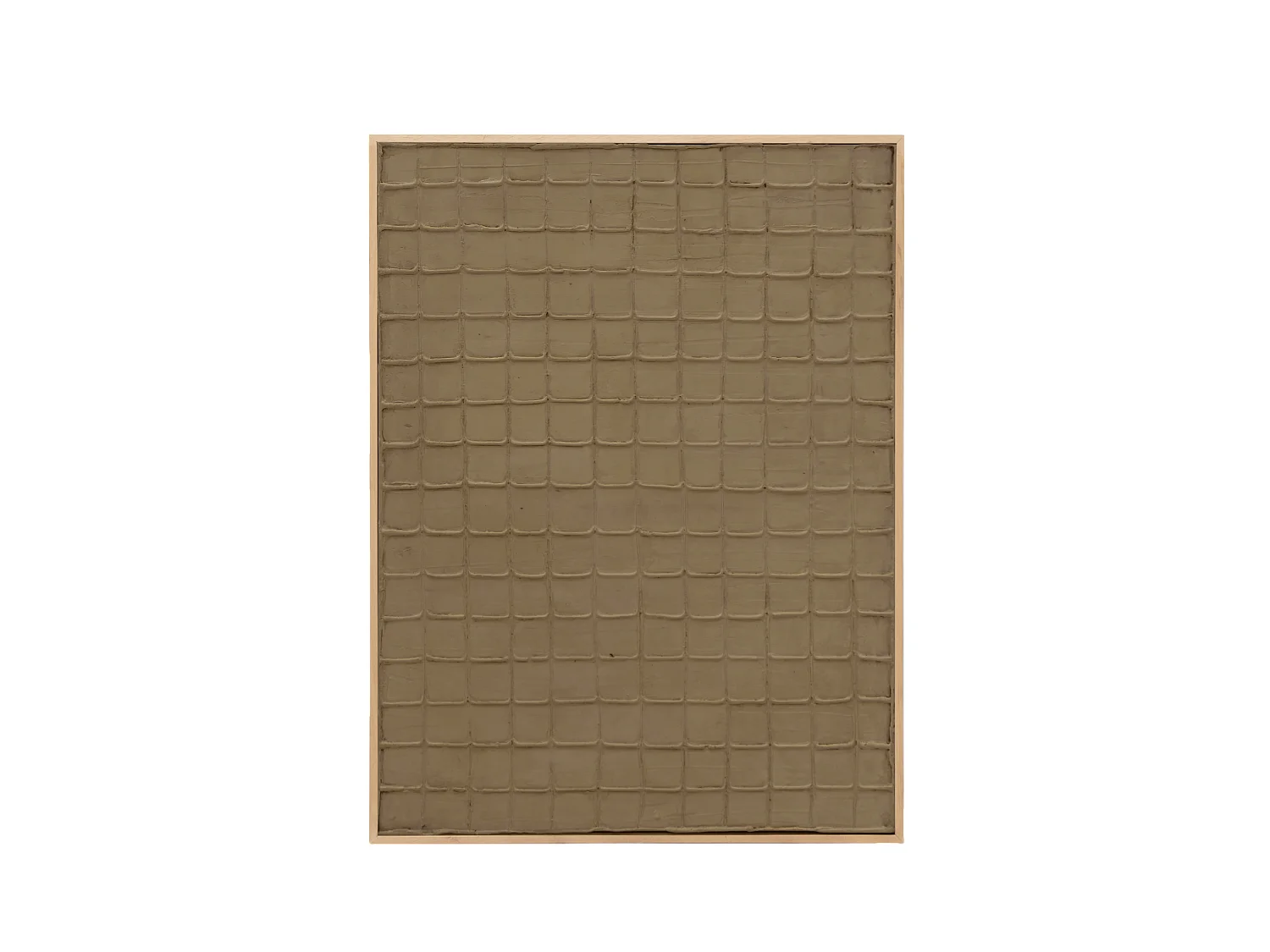 Quadro decorativo di cotone fatto a mano con cornice marrone chiaro 60x80cm - JAN - DECOWOOD