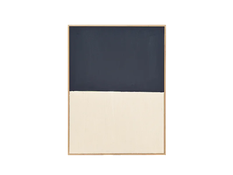 Cuadro decorativo sobre lienzo de algodón con marco de madera negro pintado artesanalmente con pintura al oleo de 60x80cm - MARINA - DECOWOOD