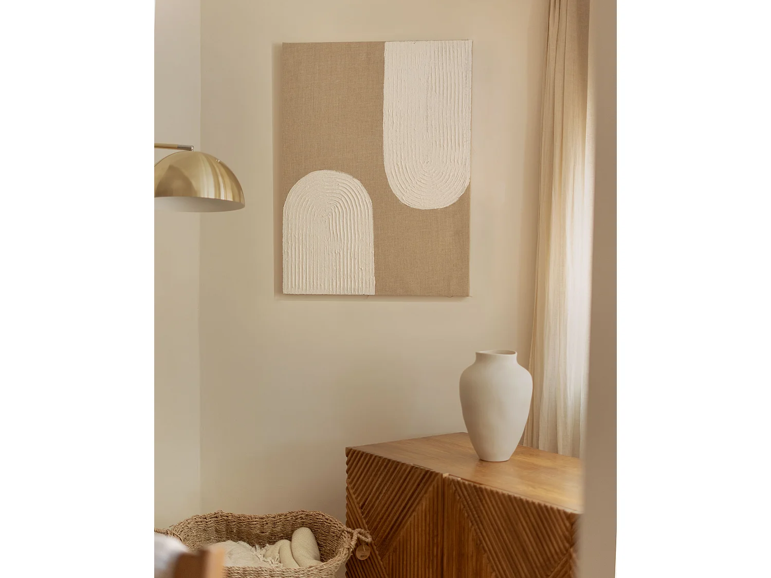 Cuadro decorativo sobre lienzo de lino pintado artesanalmente con pintura al oleo sin marco de 100x150cm - NIKI - DECOWOOD